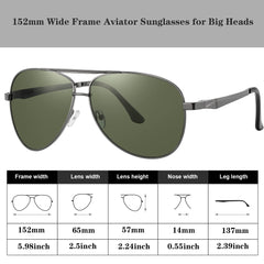 RCXKOOM Big XL Wide Frame Extra Large Polarized Aviator Sunglasses for Big Heads Men Oversized Military Pilot Glasses