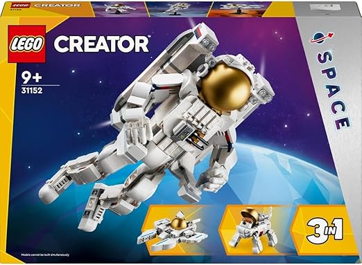 LEGO Creator 3in1 Space Astronaut Toy to Dog Figure to Viper Jet Model Kit, Educational Set for Boys, Girls & Kids Aged 9 Plus and Teenagers Kids' Bedroom Accessories, Space-Themed Gift Idea 31152