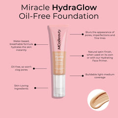 MCoBeauty Miracle Hydra Glow Oil-Free Foundation - Corrects Skin Tone And Blurs Imperfections - Lightweight, Buildable Coverage - Hydrates And Nourishes - Luminous Complexion - Medium Beige - 1 Oz