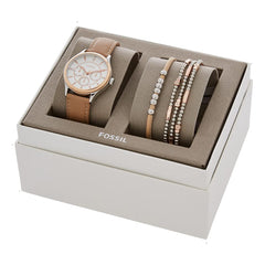 Fossil Women's Modern Sophisticated Watch And Bracelets Gift Set - BQ3417SET, Silver, BQ3417SET-AMZUK