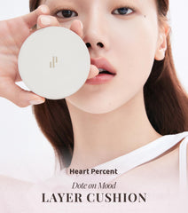 Heart Percent Dote on Mood Layer Cushion SPF 50+/PA+++ with Refill, Satin Glow Silky Flawless Finish Full Coverage Advanced Skincare Foundation (#21Y)