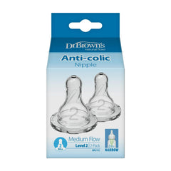 Dr. Brown's Natural Flow Level 2 Narrow Nipple (3m+) - Set of 2