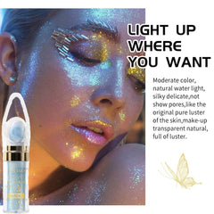 MAKINGTEC Highlighter Powder Stick, 3 Colors Fairy Highlight Patting Powder, Upgrade Shimmer Face and Body Highlighter Powder Stick, Body Brightens the Natural Three-dimensional Face Blusher
