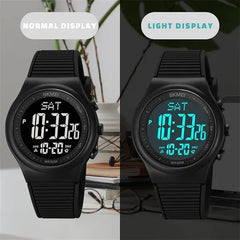 KASTWAVE Multifunctional Waterproof Digital Sports Watch with Luminous Display and Rubber Strap for Outdoor Activities