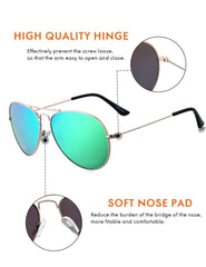Rocf Rossini Classic Pliot Sunglasses for Women Polarized Mens Shades UV Protection with Case