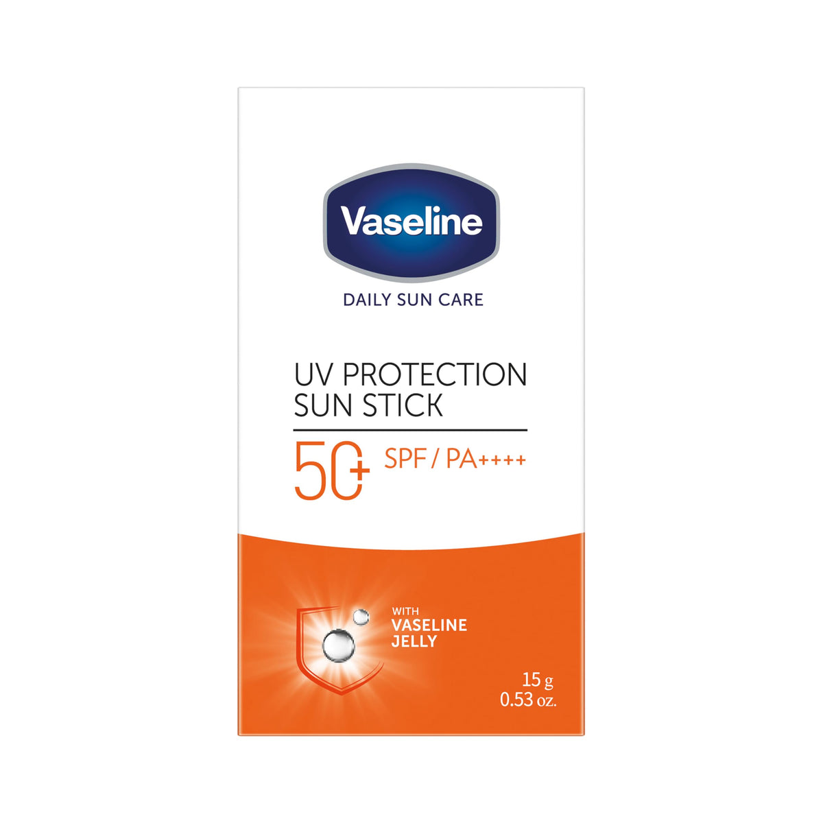 Vaseline UV Protection Sun Stick With SPF 50| Lightweight Sun Protection Sunscreen with Vaseline Jelly| Non-Sticky & Matte Finish Formula Brightens & Moisturizes Skin| 15 gm