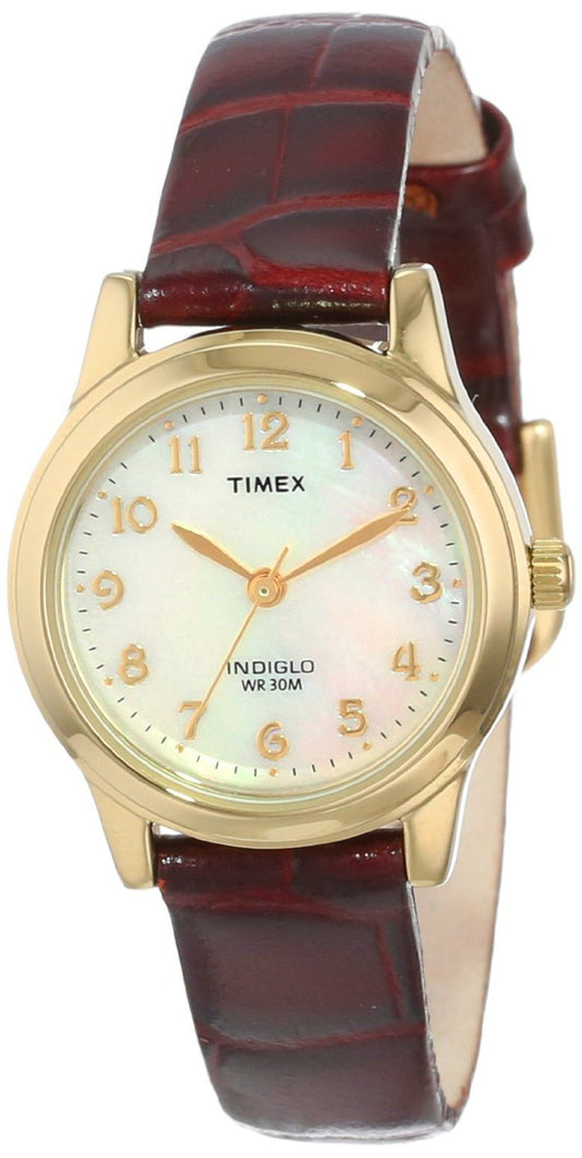 Timex Women's Essex Ave 25mm Watch - Gold/Burgundy/MOP