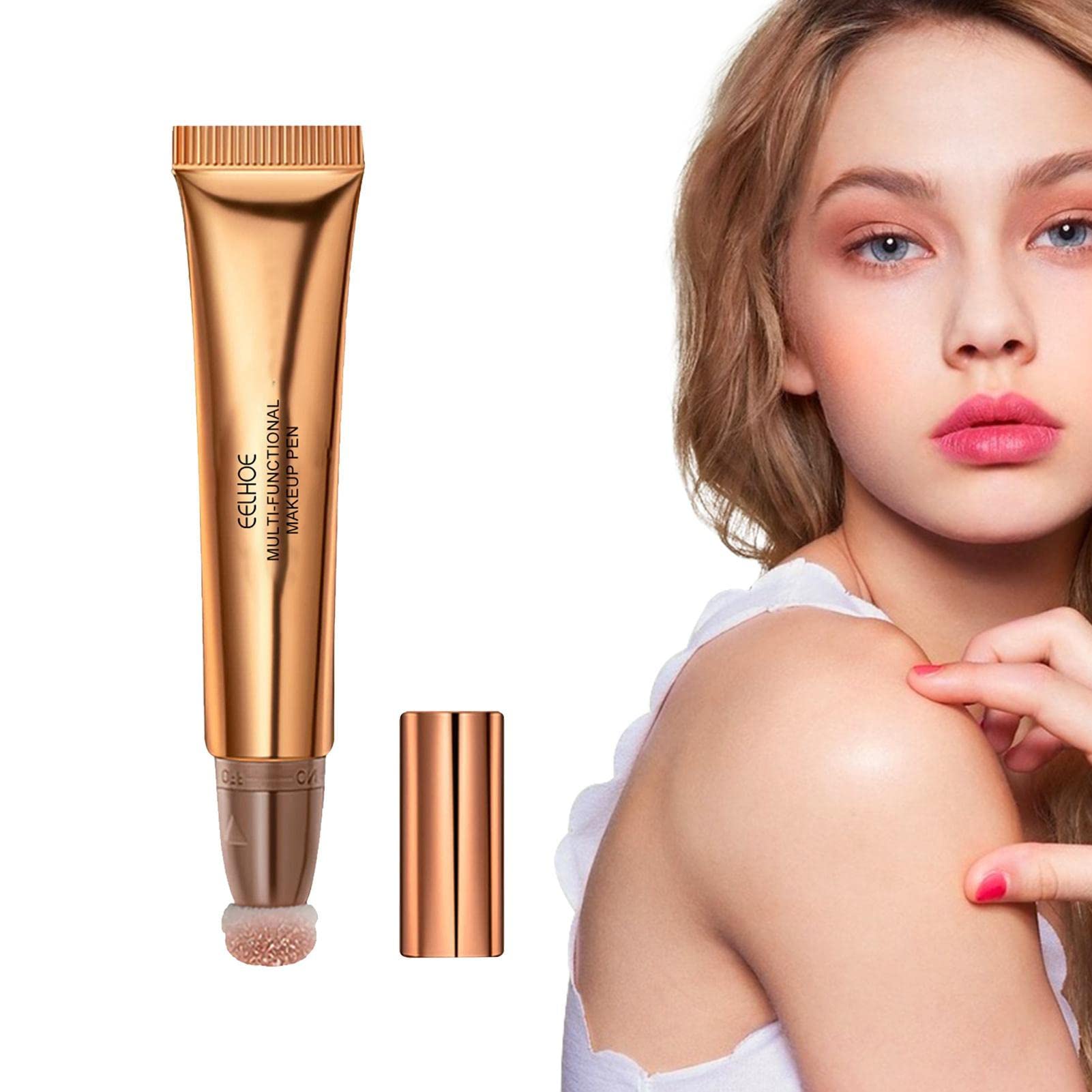 Contouring Stick,Multifunctional Bronzer Pen - Makeup Stick Plaster Design Highlight Bronzer Shaping Trimming Stick With Air Cushion Applicator