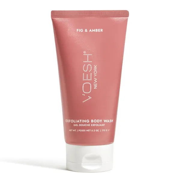 VOESH Sugar Scrub & Exfoliating Body Wash with Plant-Derived AHAs & Vegan Probiotics, K-Beauty Korean Skincare - Fig & Amber