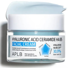 APLB Hyaluronic Acid Ceramide HA B5 Facial Cream | HYALURONIC HA B5 CEN™ 30.9% 1.86 FL.OZ/Korean Skincare, Deep hydration, Revitalize for gentle and improve skin texture
