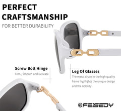 FEISEDY Women Polarized Sunglasses 100% UV400 Vintage Square Sun Glasses Outdoor Driving Fashion Shades for Women B2526