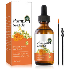TERRIFI Natural Pumpkin Seed Oil for Hair Growth, Organic, Nourishing 60ml Formula to Enhance Hair Vitality and Scalp Health for Men & Women