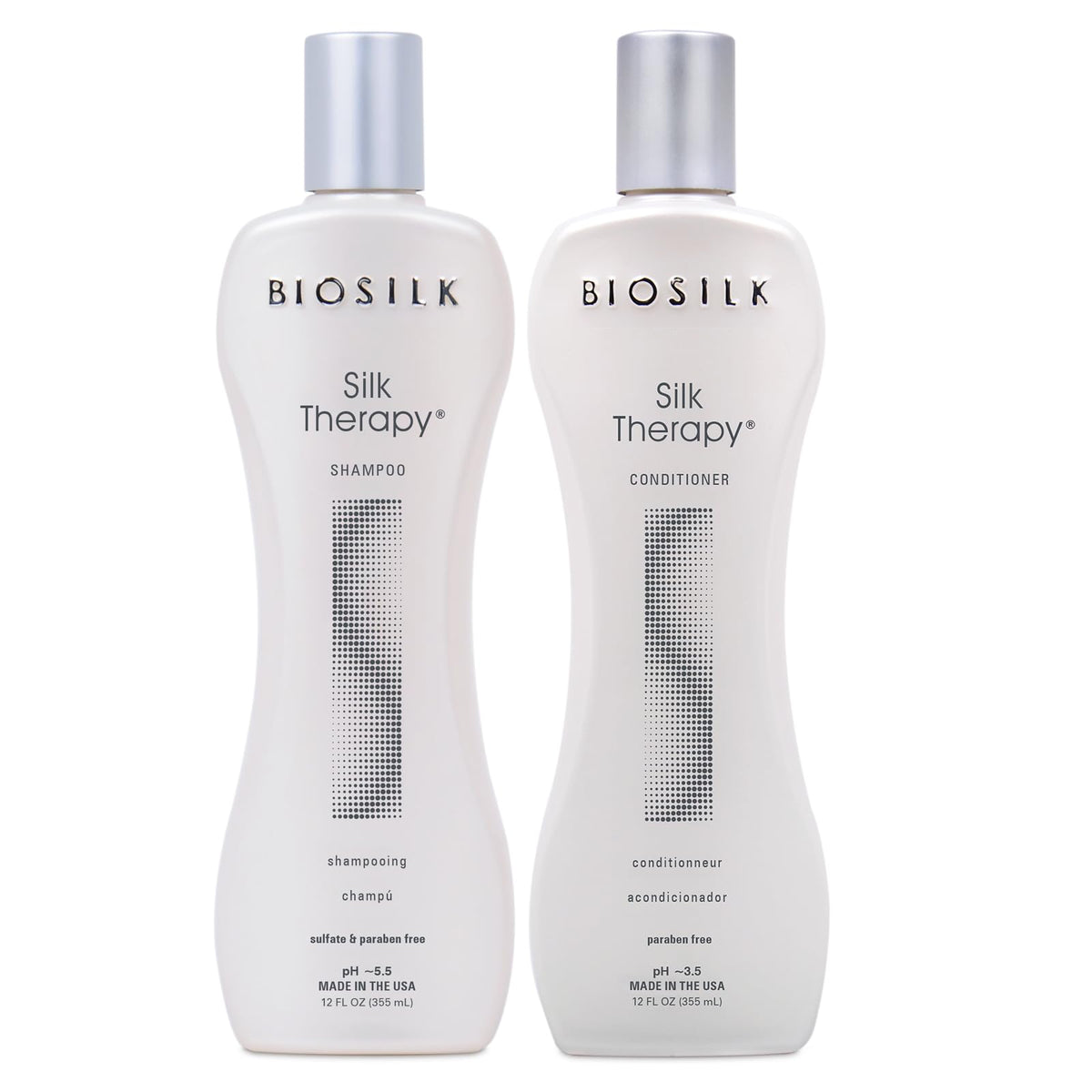 BIOSILK Silk Therapy Duo Set Shampoo and Conditioner - 12 Fl Oz (Pack of 2)