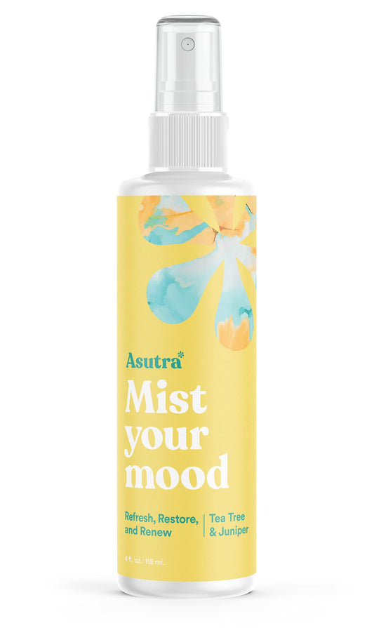 ASUTRA Tea Tree & Juniper Essential Oil Blend, Multi-Use Aromatherapy Spray, 4 fl oz | for Face, Body, Rooms, & Linens | Car, Fabric, and Bathroom Freshener | Refresh & Rejuvenate Skin