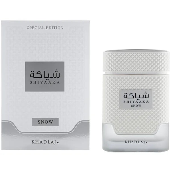 KHADLAJ PERFUMES Shiyaaka Snow – Citrusy, Woody, Spicy, Aromatic – Eau de Parfum Spray Long-Lasting Fragrance for Men, 3.4 Ounce / 100 ml