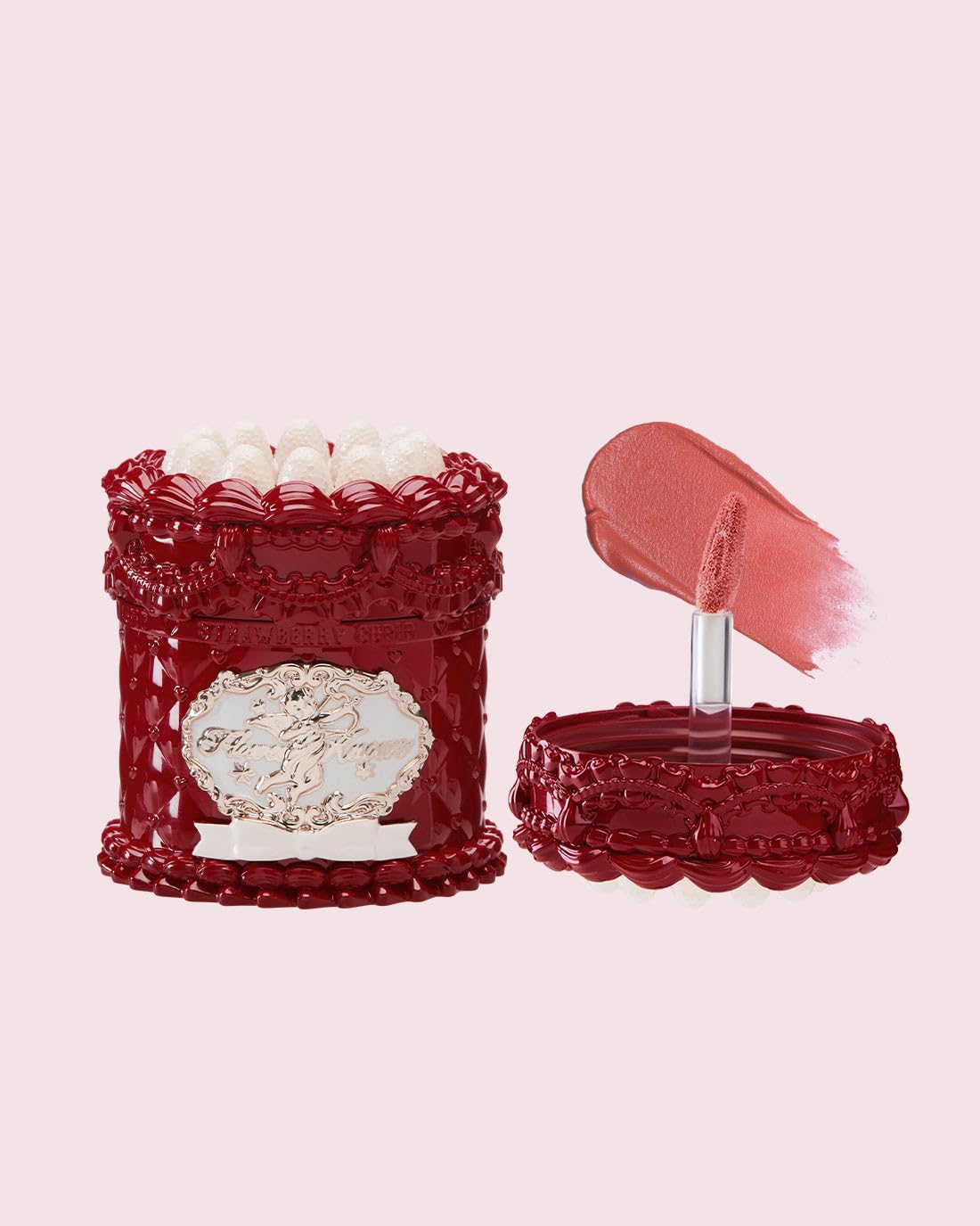 Flower Knows Strawberry Cupid Cake Lip Cream, Velvety Matte Finish, Mini Jar Design (V07 Fig, 3.5 ml)