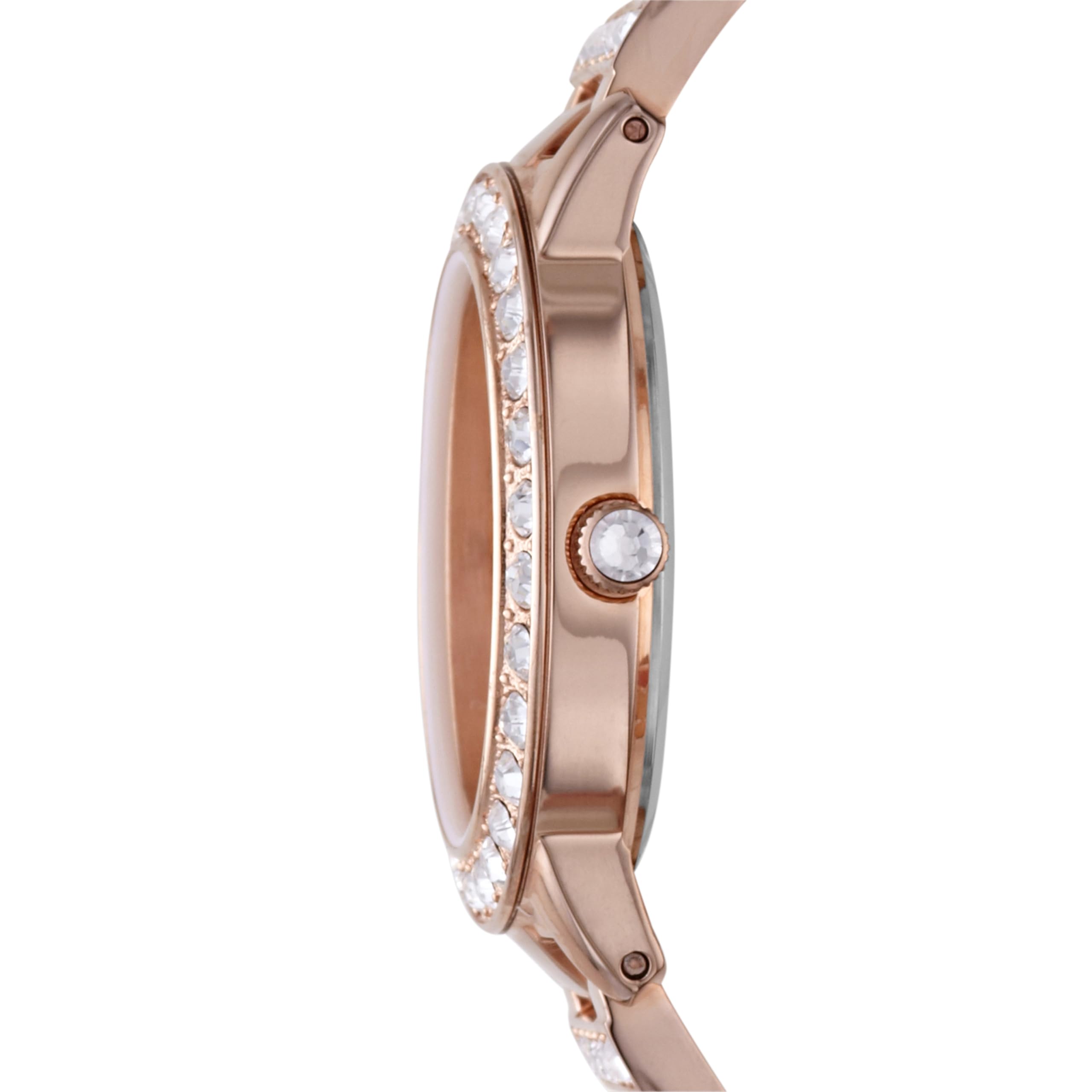 Fossil Jesse Women's Watch with Crystal Accents and Self-Adjustable Stainless Steel Bracelet Band Rose Gold