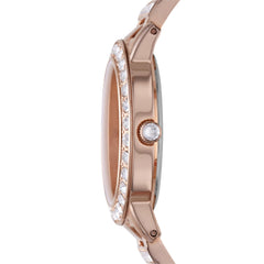 Fossil Jesse Women's Watch with Crystal Accents and Self-Adjustable Stainless Steel Bracelet Band Rose Gold
