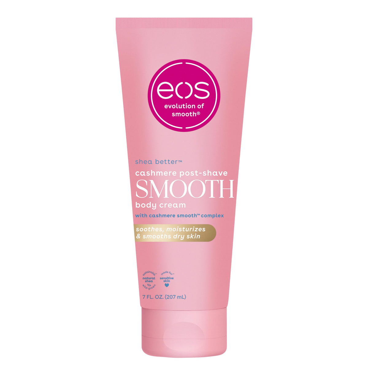 EOS Cashmere Skin Collection Post-Shave Smooth Body Cream- Vanilla Cashmere Scented, 72-Hour Hydration, 7 fl oz