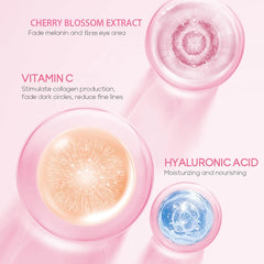 Azonee 2-in-1 Sakura Eye Serum and Eye Roller, Eye Serum For Dullness, Dryness, Fine Lines, Repair Wrinkles Under The Eyes, Intense Hydrating Eye Treatment Serum Oil