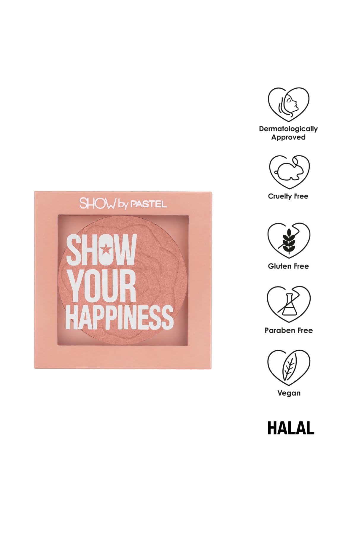 Pastel | Blush powder for face | Show Your Happiness Blush | Lightweight, Smooth, Blendable, Long-lasting - 203 (Naive)