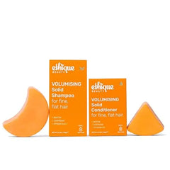 Ethique Beauty Volumizing Shampoo & Conditioner Bar Set for Fine, Flat Hair with Biotin Plastic Free, Vegan,  2 Pack