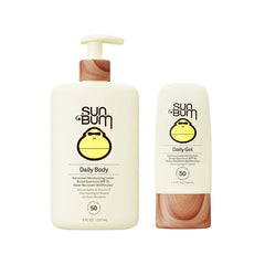 Sun Bum Daily SPF 50 Body Lotion & Face Gel Sunscreen Bundle, Broad Spectrum UVA/UVB Protection, Moisturizing with Vitamin E, Vegan & Hawaii 104 Compliant (Octinoxate & Oxybenzone Free)