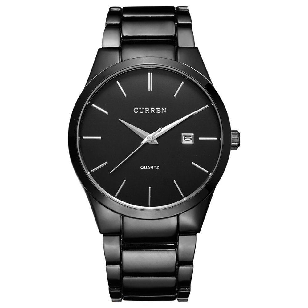 CURREN Mens Watches, Fashion Simple Waterproof Quartz Analog Watch Business Classic Dress Wrist Watch Black, BLACK, Analog Watch,Quartz Movement