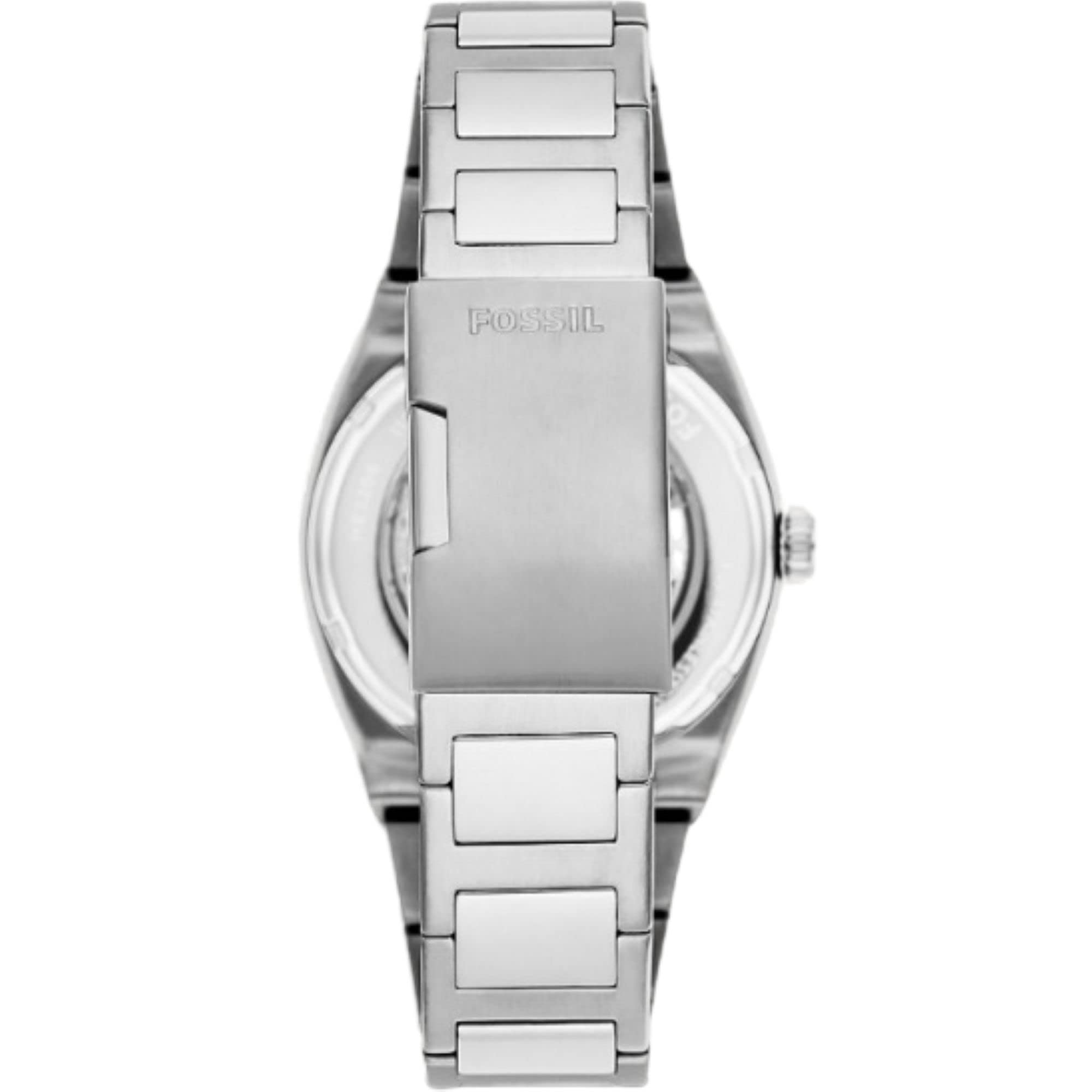 Fossil Everett Stainless Steel Analogue Automatic Wrist Watch, Silver