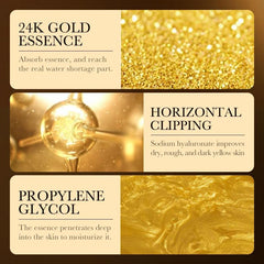 L'ANGOLO 24K Gold Hyaluronic Acid Moist repair Essence 30ml, Deep Hydration, Long-lasting Moisturizing, Oil Control, Yellowing and Brightening, Gentle and Skin-friendly Formula with Glycerol