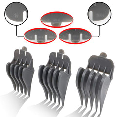 CR8GR8 Professional Hair Cutting Combs, Hair Cutting Guards 1 & 0.6 cm 1 & 1.3 cm 5.1 cm, Mega No. 16 No. 12 No. 10 fit most hair clippers (Gray)