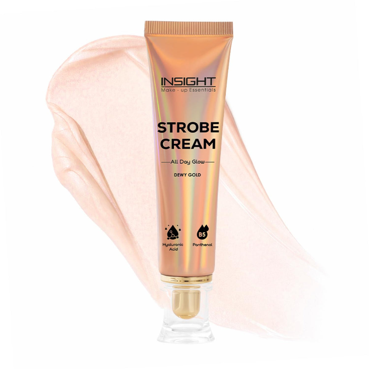 INSIGHT Strobe Cream - Dewy Gold | Instant Radiance & Dewy Glow | Enriched with Panthenol & Hyaluronic Acid | Light Diffusing Formula | Brightens & Hydrates | 30 g