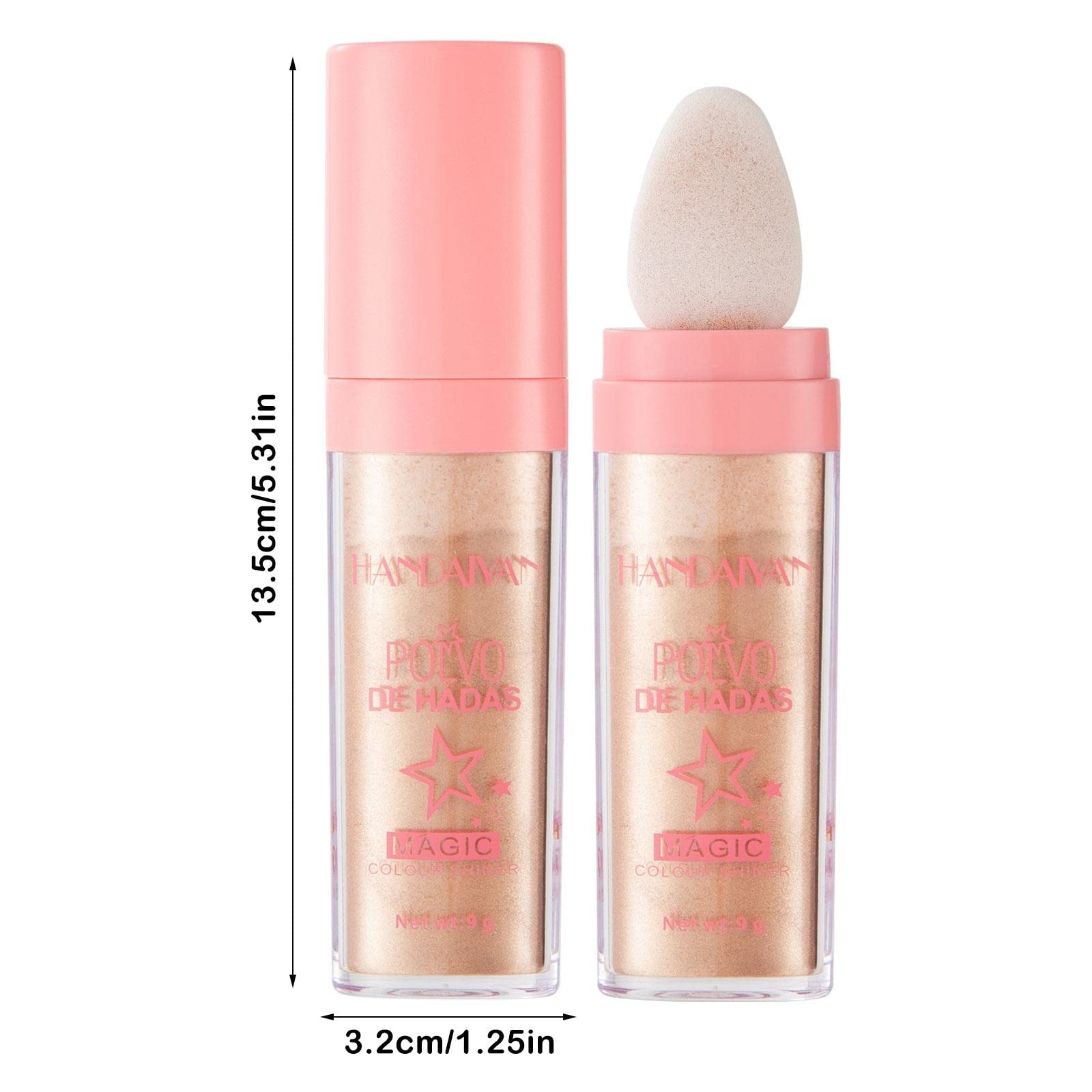 Highlighter Powder For Face Body Brightens the Natural Three-dimensional Face Powder Blusher Makeup, Highlighter Powder Stick High Gloss Sparkle Loose Highlight Powder Face Body Hair Cosmetic