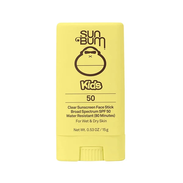 Sun Bum Kids SPF 50 Clear Face Stick Sunscreen, 0.53 oz – Broad Spectrum UVA/UVB Protection, Wet or Dry Application, Vitamin E, Hawaii 104 Compliant