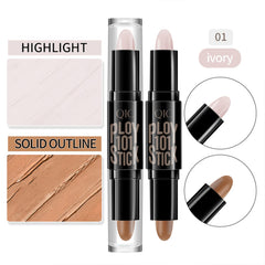 SOMGKIN Highlight Contour Stick, 2 in 1 Makeup Shading Stick, Face Highlighters Sticks, Concealer Contour Highlighter Stick,Cruelty Free Makeup,double-end face concealer contouring sticks cream (01)