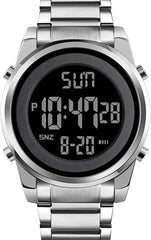 SKMEI Men's  Women Unisex Digital Watch Fashion Sports Stainless Steel Waterproof