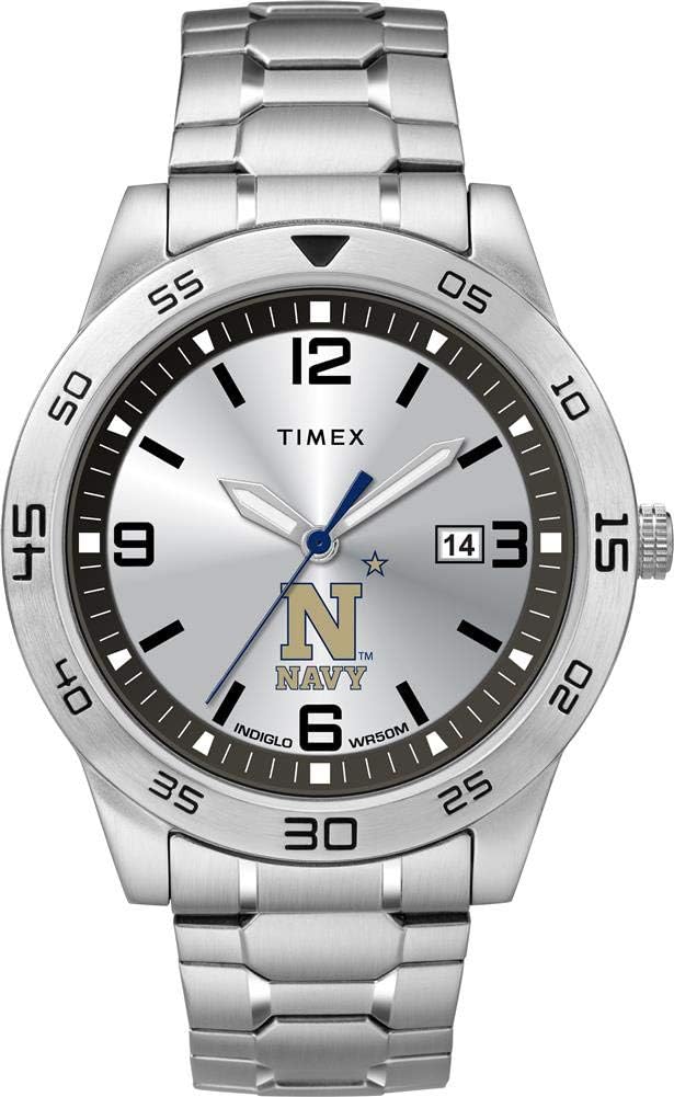 Timex Tribute Men's Citation 42mm Quartz Watch with Stainless Steel Strap - Navy Midshipmen