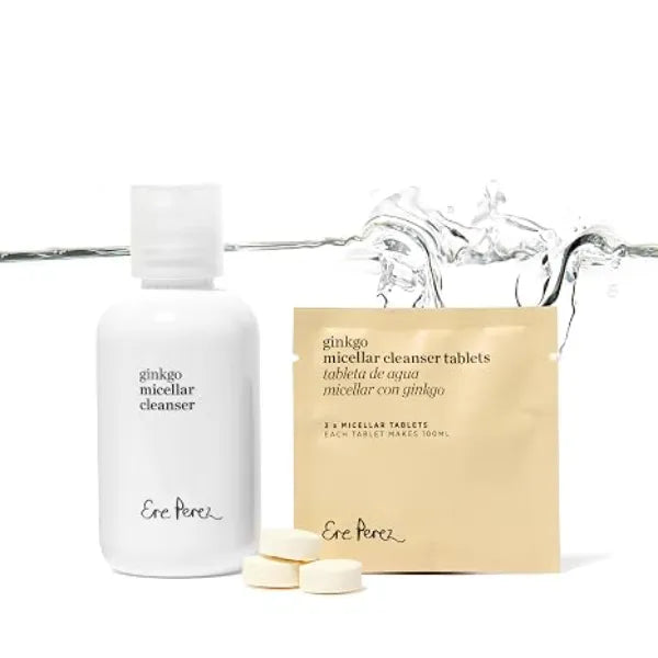 Ere Perez Ginkgo Micellar Cleanser, Refillable Bottle + 3 Tablets