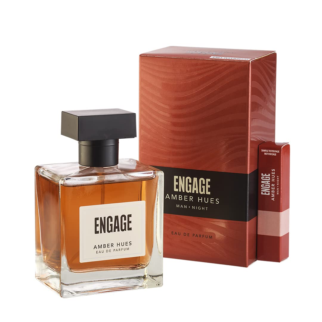 Engage Amber Hues Perfume For Men, Long Lasting, Ambery And Fruity, Ideal For Special Occasions, For Men, Tester Free, 100Ml