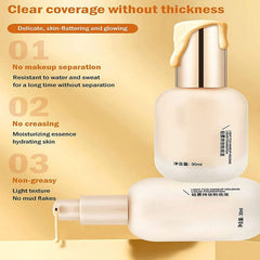 Hydrating Waterproof And Light Long Lasting Foundation,Concealer Foundation Cream,Light Fog Makeup Holding Liquid Foundation,Makeup Concealer for All Skin Types (Natural)