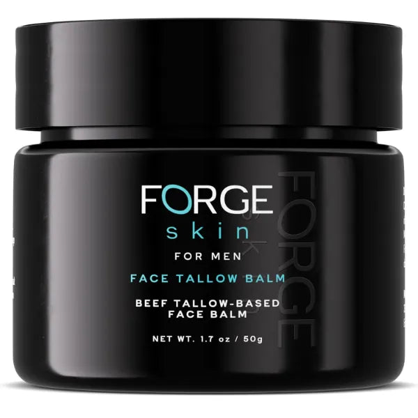Forge Skin Wrinkle Defense Beef Tallow Balm for Men [TALLOW-BASED] Moisturizer for Face Hydration - Hydrating Anti Aging Skin Cream - Natural Facial Skincare Lotion with Essential Oils (1.7 OZ)