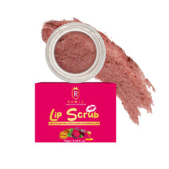 RAWLS Lip Scrub & Moisturizer for Dark, Chapped Lips – Exfoliates & Heals with Beetroot, Vitamin C, Honey & Walnut – 15g, Natural & Chemical-Free