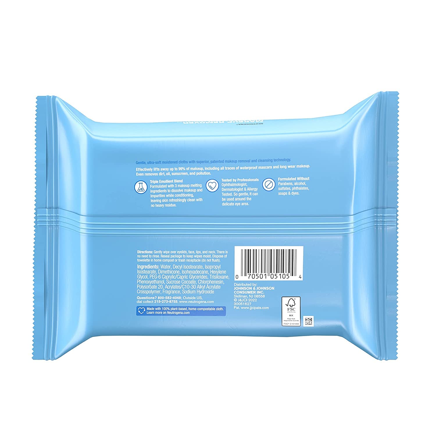 Neutrogena Makeup Remover Cleansing Towelettes, Refill Pack, 25 Count