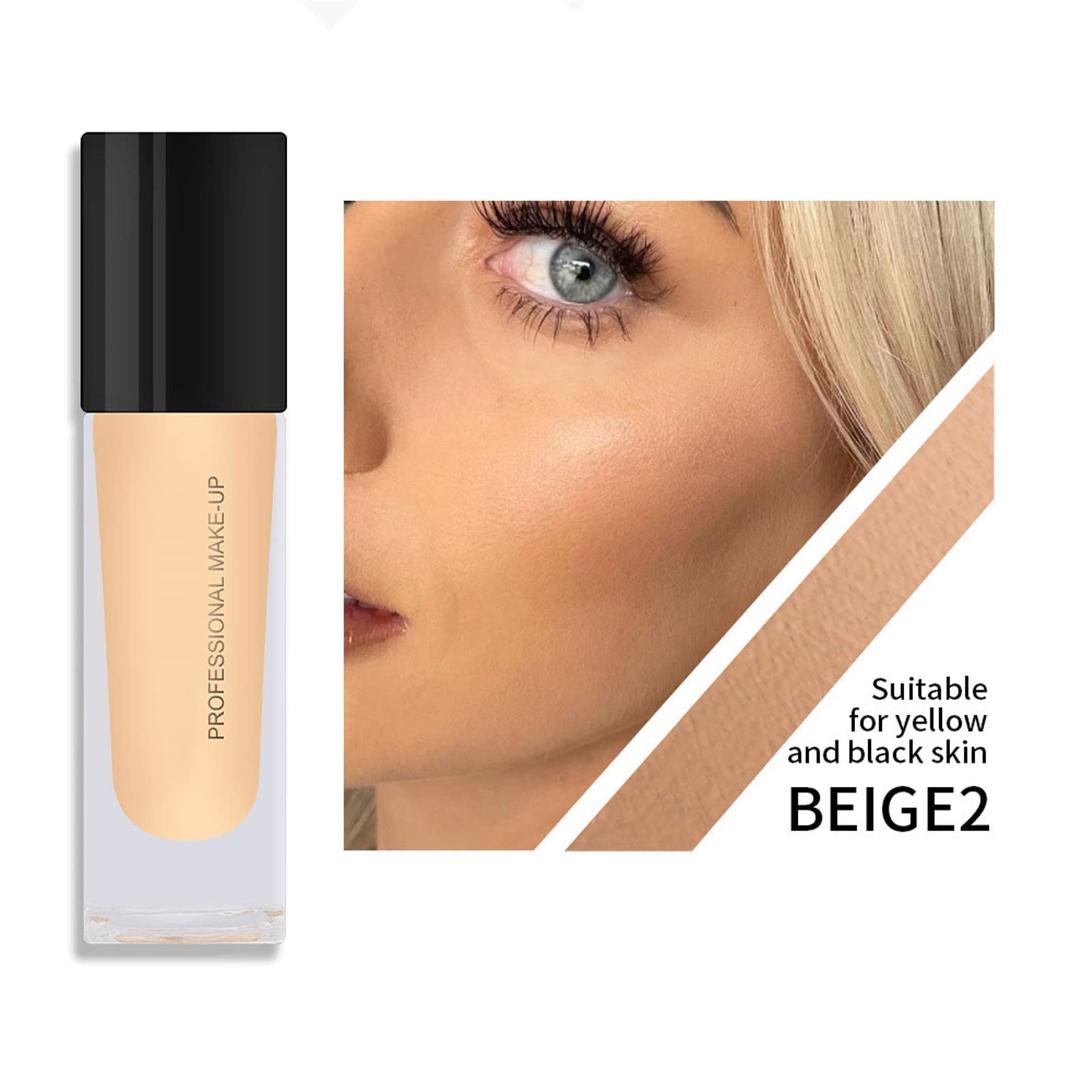 Full Coverage Of Oily Skin And Mixed Skin Surface Waterproof And Transfer Proof Durable Liquid Foundation Rich With Full Coverage Effect 4 Colors Available Fresh Beige 35ml Make up (B, One Size)