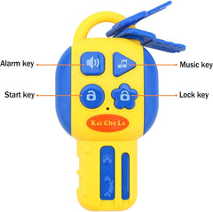 Kids Steering Wheel for Backseat | Baby Car Steering Wheel with Key Pretend Driving Simulated | Driving Steering Wheel Toy with Light and Music | Gift for Kids (Yellow)
