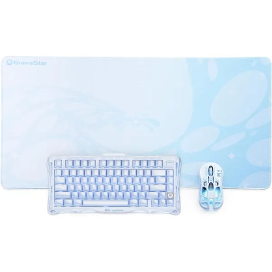 GravaStar Mercury K1 Keyboard & M1 Pro Mouse & Mouse Pad - Ice Blue