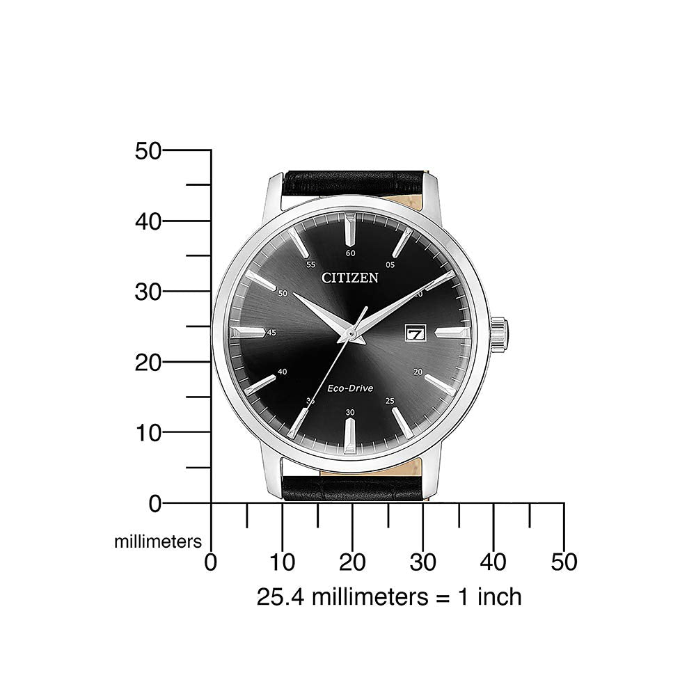 CITIZEN Mens Solar Powered Watch, Analog Display and Leather Strap - BM7460-11E