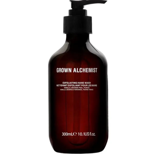 Grown Alchemist Exfoliating Hand Wash. Vanilla, Orange Peel + Pumice & Aloe. Gentle Cleanser Softens & Revitalizes Skin, 10.1 Ounce (300mL).