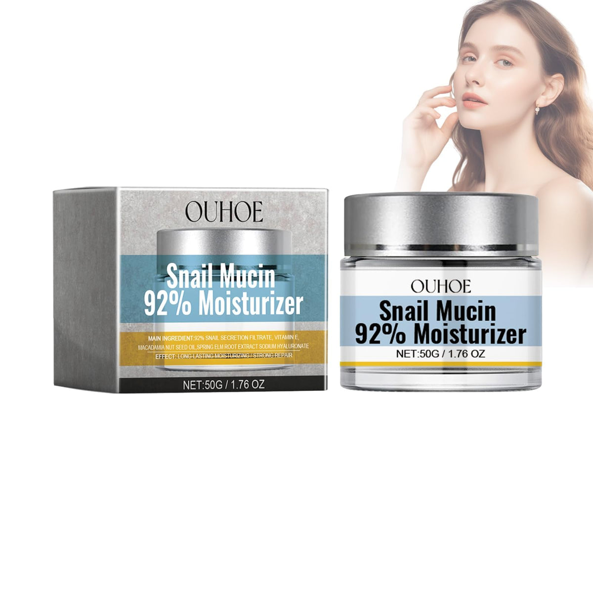 Snail Moisturizing Face Cream, Snail Mucin Cleanser, Collagen Face Moisturizer, All-in-One Snail Face Cream, Daily Repair Gel Cream for Dry Mucin Essence Toner, Anti-Aging and Skin Tightening