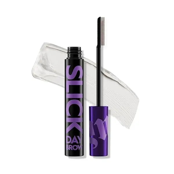 URBAN DECAY Slick Day Strong Hold Clear Brow Gel, Lifted, Laminated Eyebrows, Up to 24 HR Wear, Comfortable Feel with Water Based Wax, Flake Proof, No White Cast, Dries Clear, Vegan 0.23 fl oz